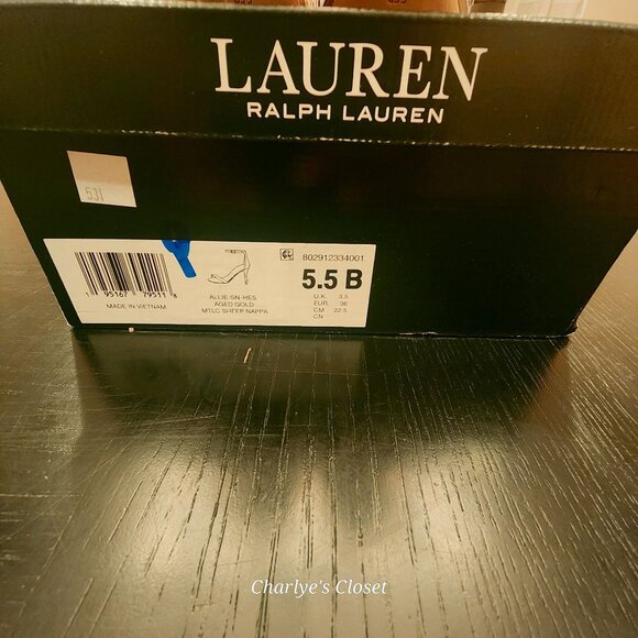 Lauren Ralph Lauren Allie Ankle-Strap Logo Open-Toe Dress Heels 5.5B NWB - Picture 11 of 12